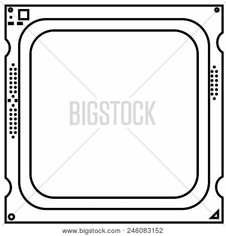 Cpu, A Pc Central Processing Unit, Black Icon.