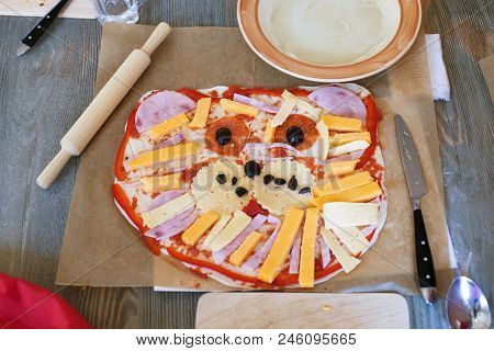 Cooking Class, Culinary. Food And People Concept, Desktop Getting Ready For Work, Ingredients For It