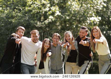 group of like-minded friends standing together