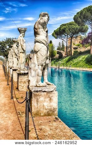 Statues Of The Caryatides At Villa Adriana, Tivoli, Italy