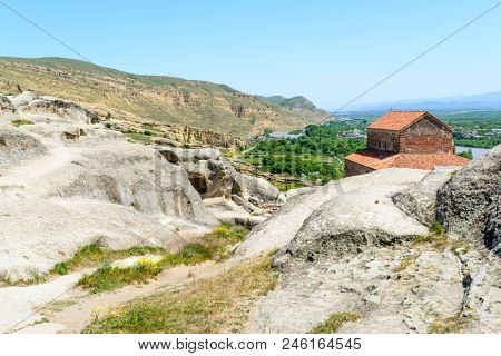 View of the ancient rock city of Uplistsikhe (Upliscyche), Georgia