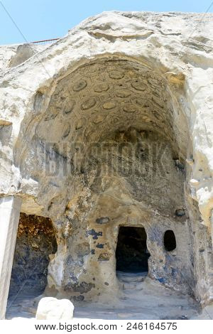 View of the ancient rock city of Uplistsikhe (Upliscyche), Georgia