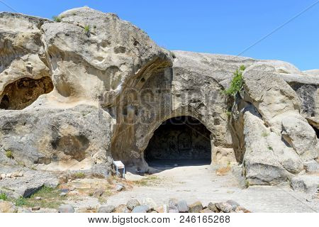 View of the ancient rock city of Uplistsikhe (Upliscyche), Georgia