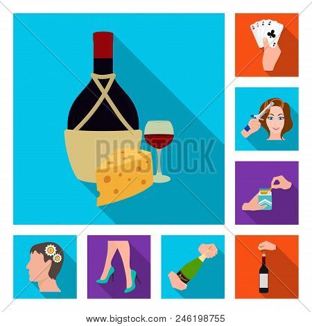 Manipulation By Hands Flat Icons In Set Collection For Design. Hand Movement Vector Symbol Stock  Il