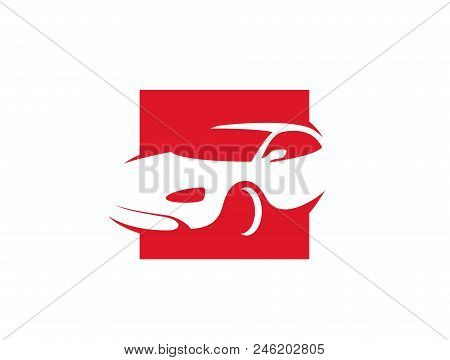 Car Silhouette In A Square, Automotive Sign For Your Project