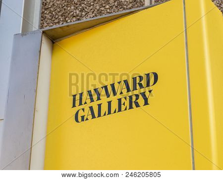 London. June 2018. A View Of Signage Outside The Hayward Gallery Along The South Bank In London