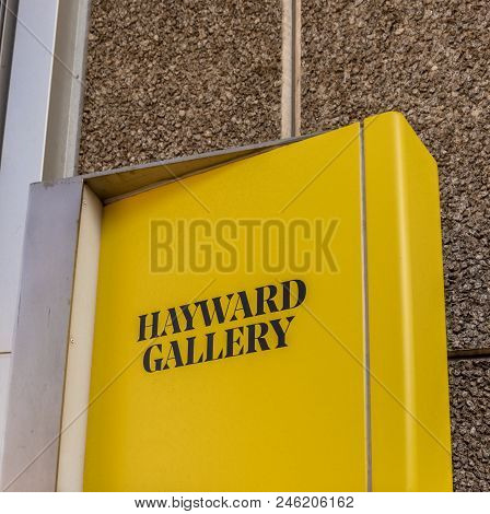 London. June 2018. A View Of Signage Outside The Hayward Gallery Along The South Bank In London