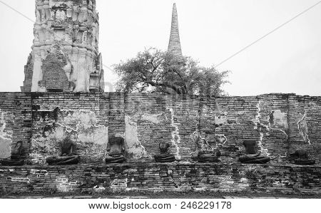 Buddha Statues Without Head In Ayutthaya, Thailand
