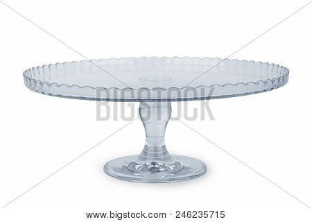 Crystal Dish Isolated On White Background Blank, Clear, Clean, Glassware, Ware, Pot, Pottery, Servin