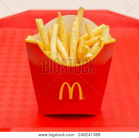 Moscow, Russia, March 15 2018: McDonald's French Fries
