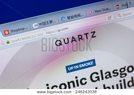 Ryazan, Russia - June 17, 2018: Homepage Of Qz Website On The Display Of Pc, Url - Qz.com