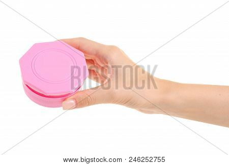 Repellent Against Moths In A Pink Box In Hand On A White Background Isolation