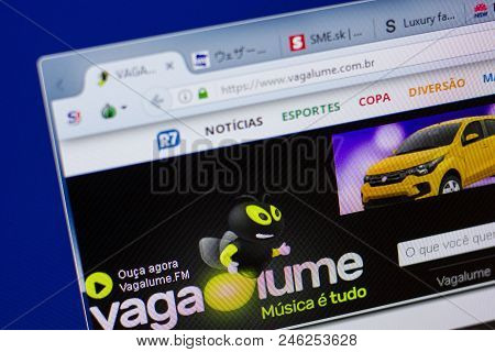 Ryazan, Russia - June 17, 2018: Homepage Of Vagalume Website On The Display Of Pc, Url - Vagalume.co