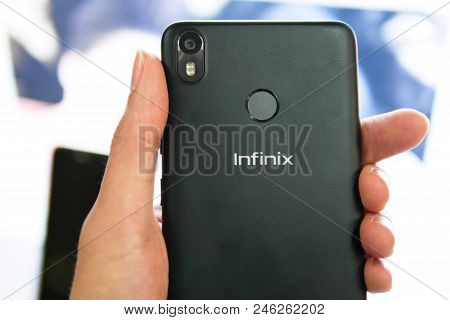Bangkok, Thailand - February 9, 2018: Hands On Infinix S3, The Latest Android Smartphone For Medium