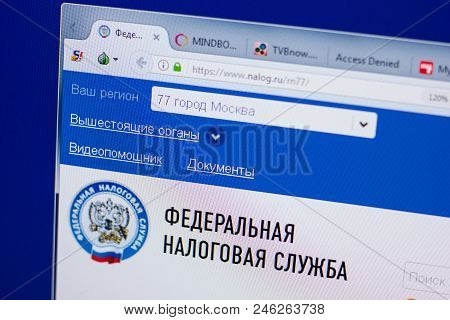 Ryazan, Russia - June 17, 2018: Homepage Of Nalog Website On The Display Of Pc, Url - Nalog.ru