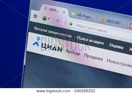 Ryazan, Russia - June 17, 2018: Homepage Of Cian Website On The Display Of Pc, Url - Cian.ru