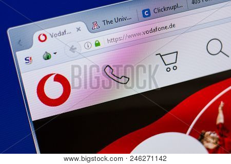 Ryazan, Russia - June 17, 2018: Homepage Of Vodafone Website On The Display Of Pc, Url - Vodafone.de