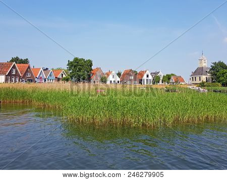 The traditional village Durgerdam at the IJsselmeer n the Netherlands