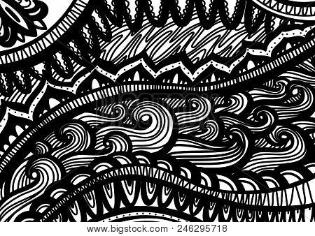 Zentangle Inspared Pattern Vector. Hand Drawn Artwork. Love Bohemia Concept For Wedding Invitations,