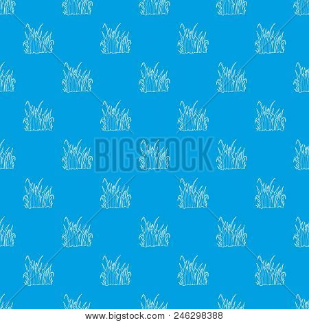 Grass Pattern Vector Seamless Blue Repeat For Any Use