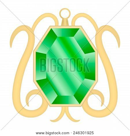 Peridot Gemstone Mockup. Realistic Illustration Of Peridot Gemstone Vector Mockup For Web Design Iso