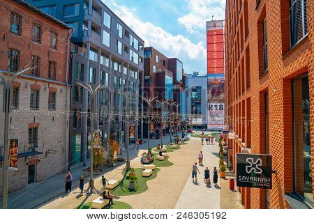 June 20, 2018. Tallinn, Estonia. Beautiful Architecture Of The Modern Rotermann District In Tallinn.