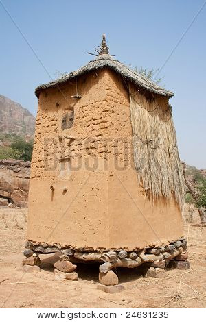Sýpka v A Dogon Village, Mali (Afrika).