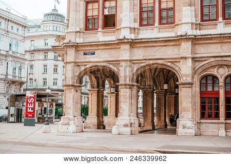 Vienna, Austria - May 8, 2018: State Opera House Building In Vienna, Austria. City Sightseing.