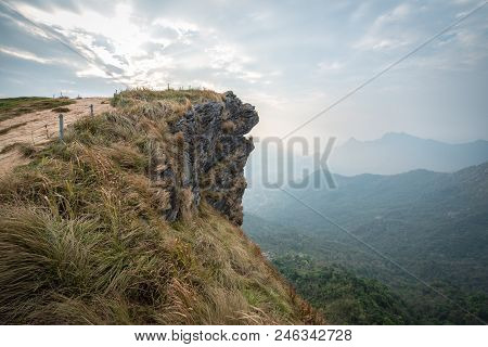Beautiful View Of Phu Chi Fa In The Morning In Chiang Rai, Thailand.