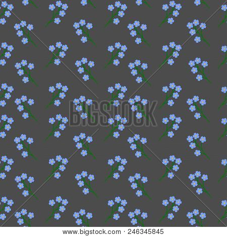 Background With Blue Flowers. Seamless Pattern With Flowers