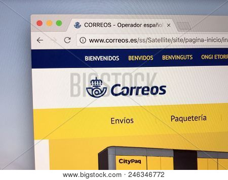 Amsterdam, The Netherlands - June 22, 2018: Website Of Correos, Is The National Postal Service Of Sp