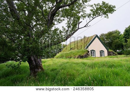 Hofskirkja Turf Church in Oraefi in South-East Iceland