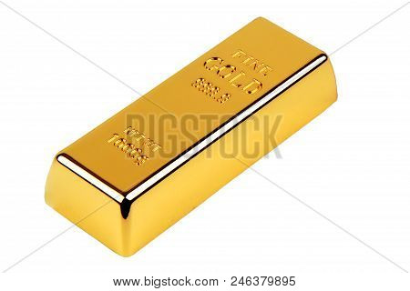 Isolated Of 1000 Gram Of Gold Bar 999.9 On White Background