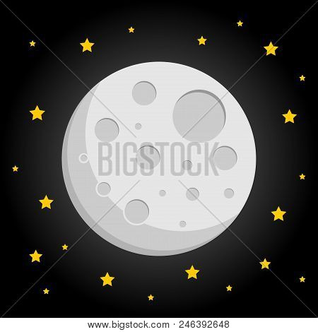 Moon Illustration. Vector Template Ready For Use