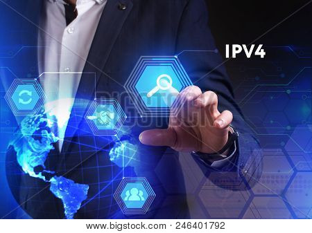 The Concept Of Business, Technology, The Internet And The Network. A Young Entrepreneur Working On A