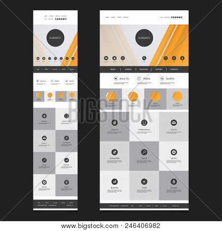 Responsive One Page Website Template - Desktop And Mobile Version