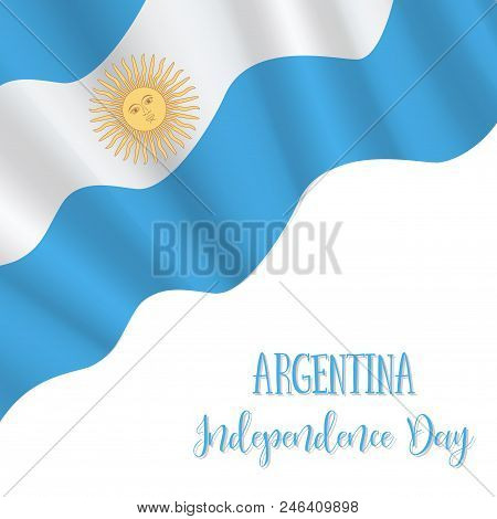 9 July, Argentina Independence Day Background In National Flag Color Theme. Independence Day In Arge