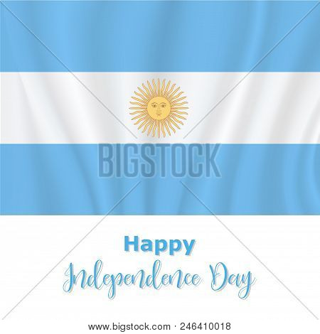 9 July, Argentina Independence Day Background In National Flag Color Theme. Independence Day In Arge