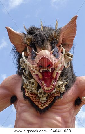Impresive Hand Made Structure, Ogoh-ogoh Statue Built For The Ngrupuk Parade, Which Takes Place On T