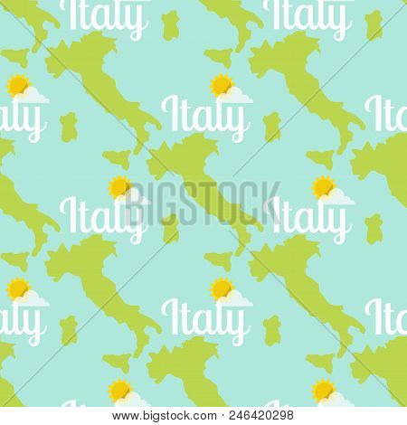 Italy Travel Map Vector Attraction Tourist Symbols Sightseeing World Italian Architecture Elements I