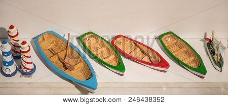 Set Of Mini Size Colorful Model Boats