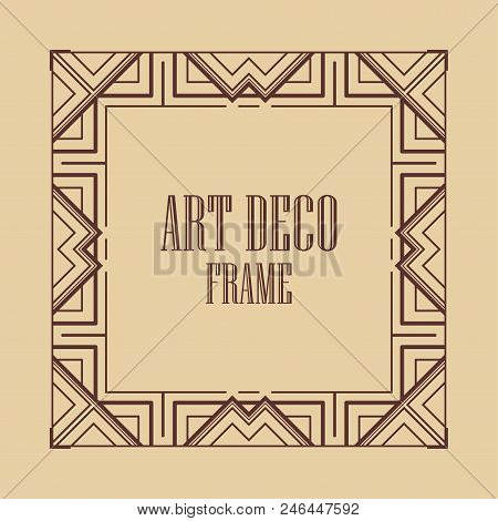 Vintage Art Deco Border Frame. Template For Design