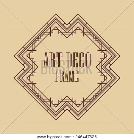 Vintage Art Deco Border Frame. Template For Design