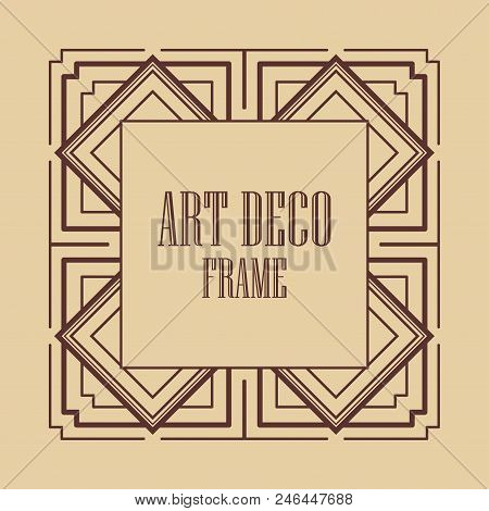 Vintage Art Deco Border Frame. Template For Design