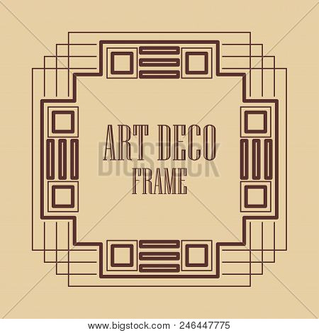Vintage Art Deco Border Frame. Template For Design