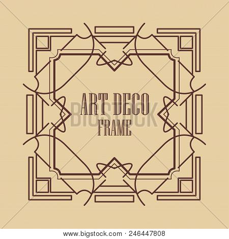 Vintage Art Deco Border Frame. Template For Design