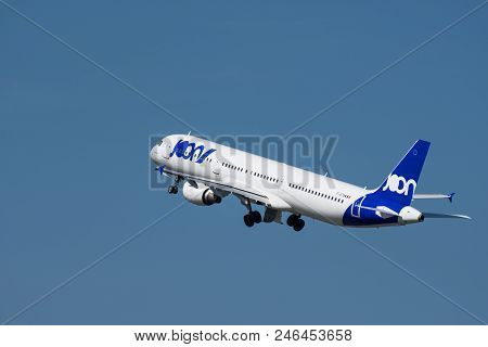 Berlin Germany - April 21. 2018: Airbus A321 From Joon, A Air France Subsidiary, At Berlin Tegel Air