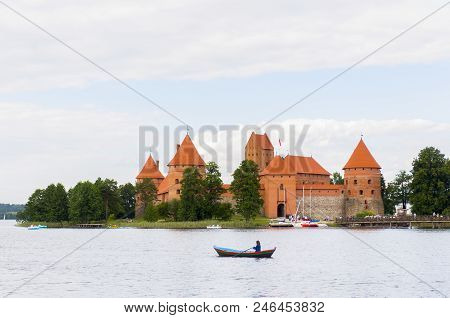 Trakai Castle Museum At Galve Lake, Close To Vilnius, Lithuania
