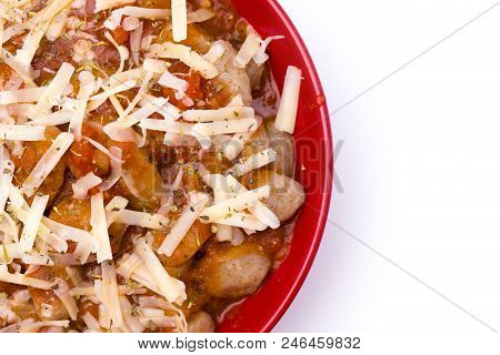 Whole Wheat Gnocchi And Tomato Sauce With Parmesean Cheese