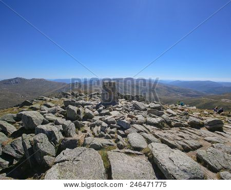 The Top Of Mount Kosciuszko. Highest Point, Australia.  Kosciuszko National Park. Thredbo, New South